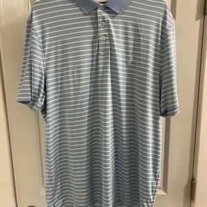 Nautica Blue Striped Polo Shirt